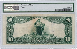 image for: FR. 627 1902 3rd Charter Period 3rd Issue Plain Back $10 Burlington, VT PMG Very Fine 30 (Tears)