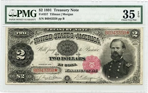 image for: FR. 357 1891 $2 Treasury Note PMG Very Fine 35 EPQ