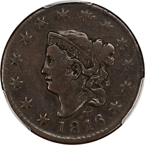 image for: 1816 1c PCGS/CAC VF30