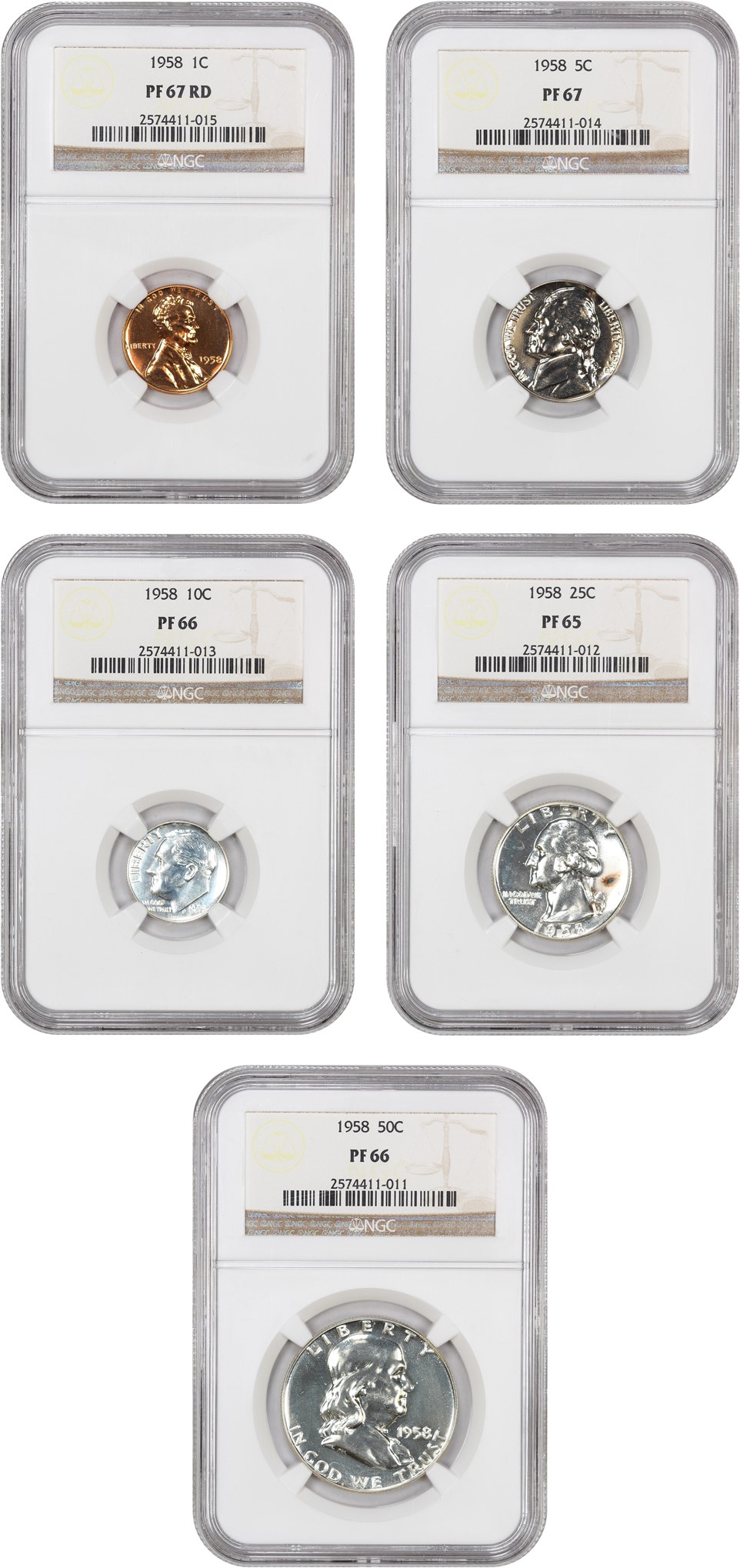 image for: 1958 Proof Set NGC Proof 65-67