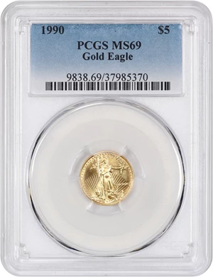 image for: 1990 Gold Eagle $5 PCGS MS69