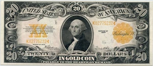 image for: FR. 1187 1922 $20 Gold Certificate PMG Choice Unc 63 EPQ