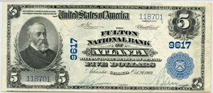 image for: FR. 600 1902 3rd Charter Period 3rd Issue Plain Back $5 Atlanta, GA PMG Very Fine 30