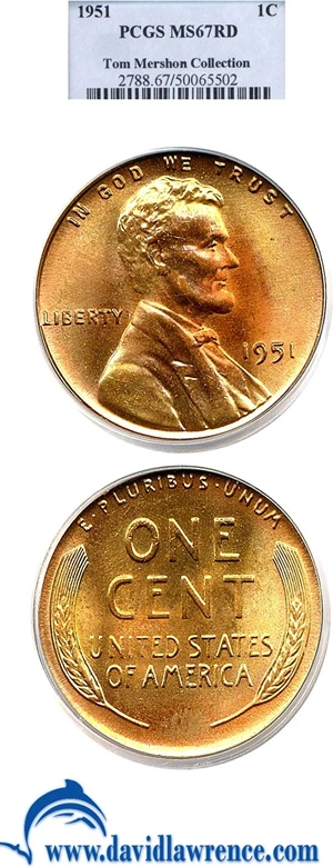 image for: 1951 1c PCGS MS67 RD