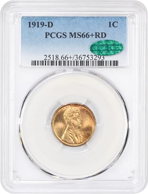 image for: 1919-D 1c PCGS/CAC MS66+ RD