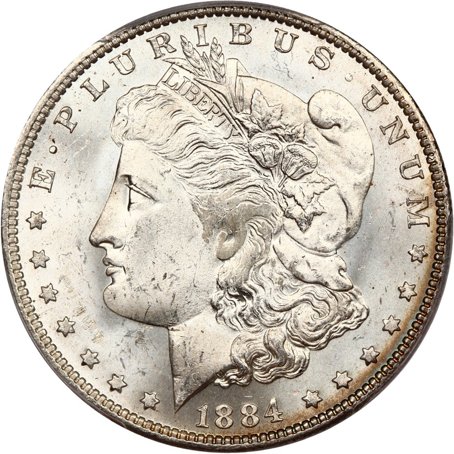 image for: 1884-O $1 PCGS MS63 (VAM-25 Date in Denticles)