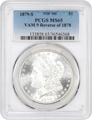 image for: 1879-S $1 PCGS MS65 (VAM-9 Reverse of 1878)