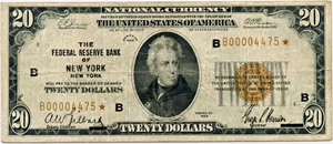 image for: FR. 1870B* 1929 $20 Star Note PCGS Very Fine 20