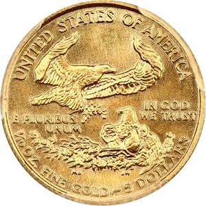 image for: 1990 Gold Eagle $5 PCGS MS69