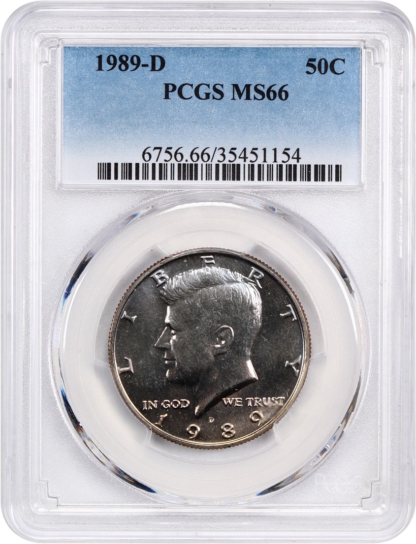image for: 1989-D 50c PCGS MS66