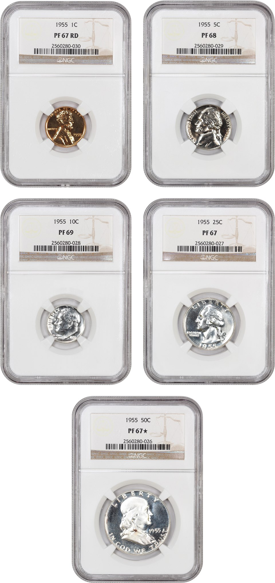 image for: 1955 Proof Set NGC Proof 67-69