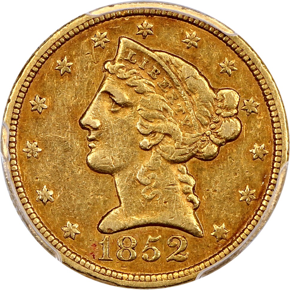 image for: 1852-C $5 PCGS XF40