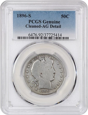 image for: 1896-S 50c PCGS AG Details (Cleaned)