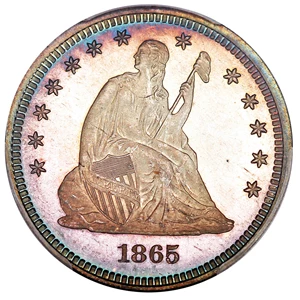 image for: 1865 25c PCGS/CAC Proof 66