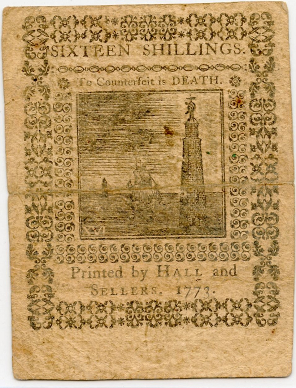 image for: Pennsylvania FR. PA162 16s March 20, 1773 PCGS Extremely Fine 40 ex: Newman