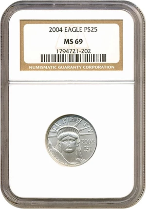 image for: 2004 $25 Platinum Eagle NGC MS69