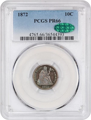 image for: 1872 10c PCGS/CAC Proof 66