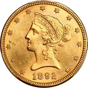 image for: 1892-S $10 PCGS MS63
