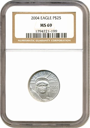 image for: 2004 $25 Platinum Eagle NGC MS69