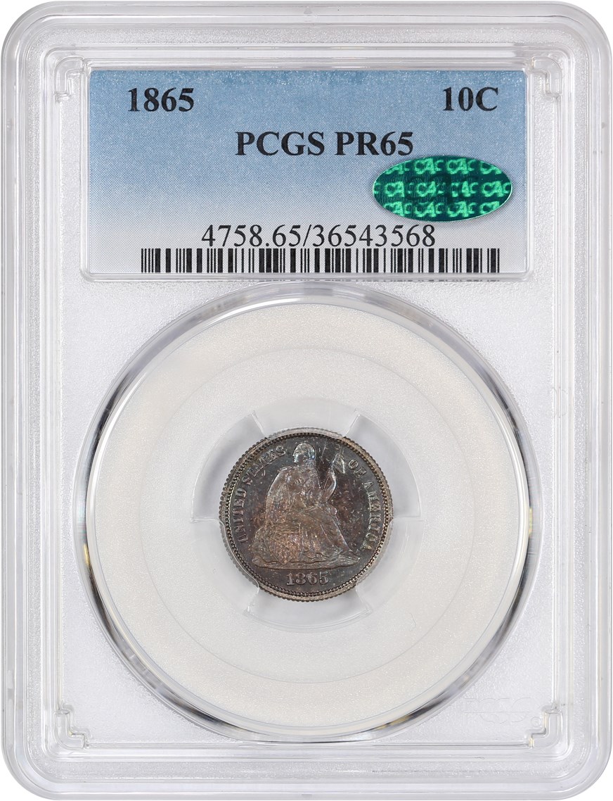 image for: 1865 10c PCGS/CAC Proof 65
