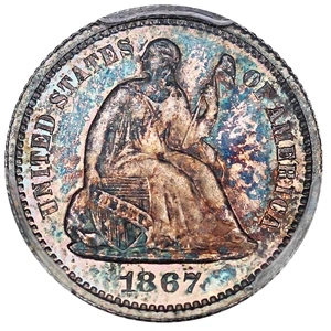 image for: 1867 H10c PCGS Proof 66