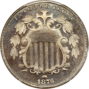 image for: 1876 5c PCGS/CAC Proof 65