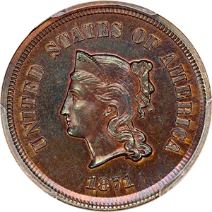 image for: Pattern: 1871 P5c PCGS Proof 65 RB (J-1051)