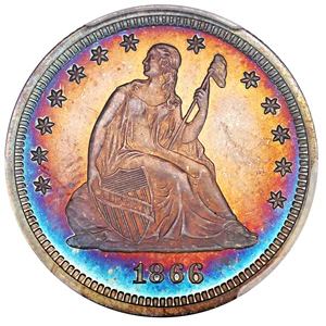 image for: 1866 25c PCGS/CAC Proof 65 (Motto)