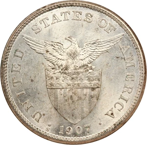 image for: U.S. Philippines: 1907-S Peso NGC MS62
