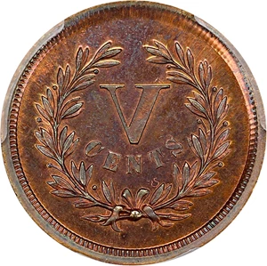 image for: Pattern: 1871 P5c PCGS Proof 65 RB (J-1051)