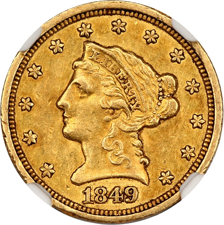 image for: 1849-C $2 1/2 NGC AU55