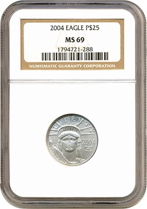 image for: 2004 $25 Platinum Eagle NGC MS69
