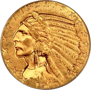image for: 1910-D $5 PCGS/CAC MS63