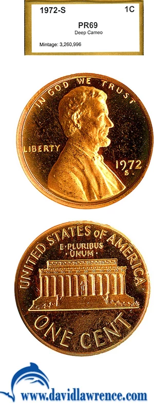 image for: 1972-S 1c PCI Proof 69 RD DCameo