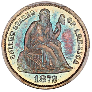 image for: 1872 10c PCGS/CAC Proof 66