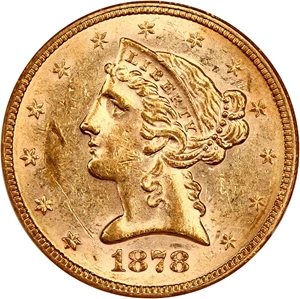 image for: 1878 $5 NGC MS60 (OH)
