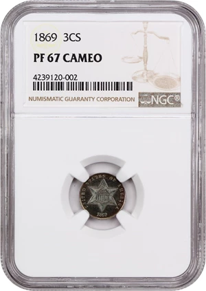 image for: 1869 3cS NGC Proof 67 CAM