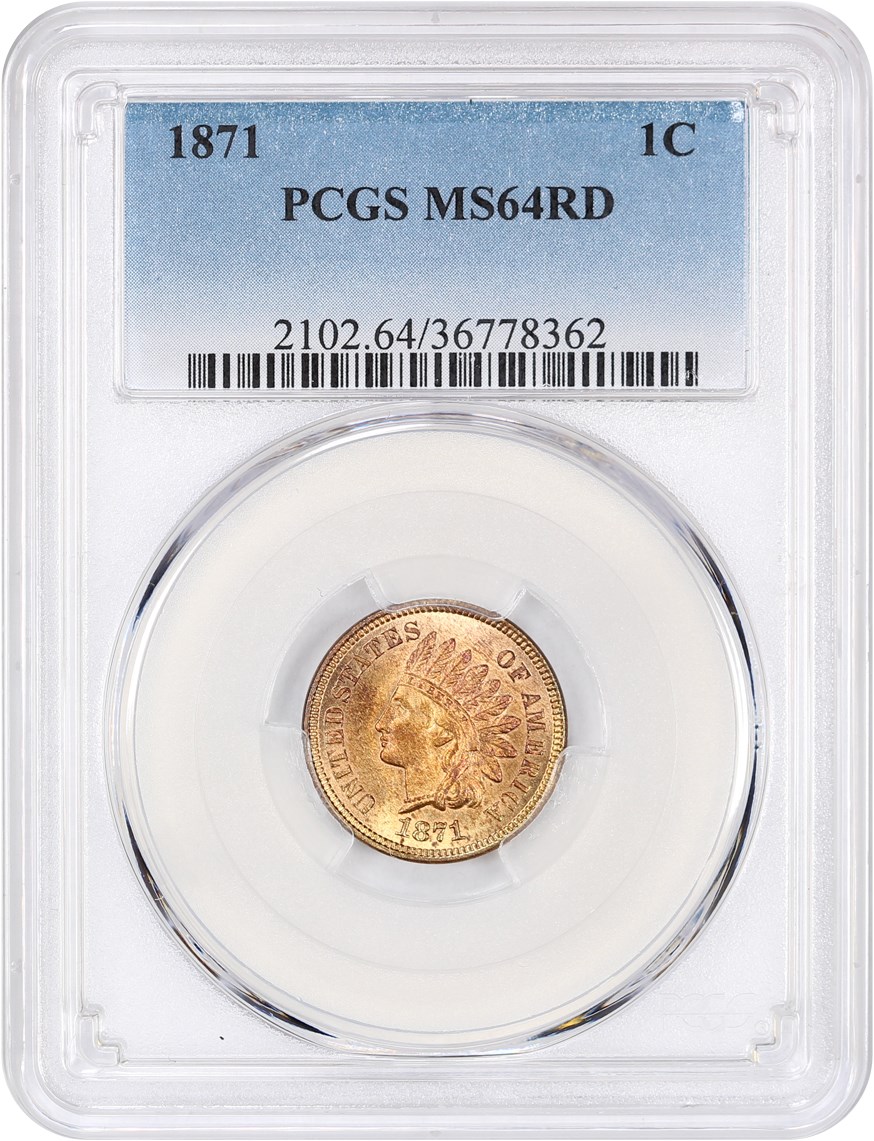 image for: 1871 1c PCGS MS64 RD