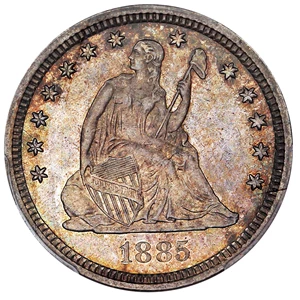 image for: 1885 25c PCGS/CAC Proof 64