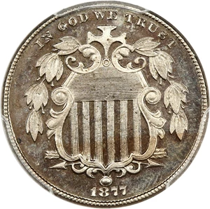 image for: 1877 5c PCGS/CAC Proof 65