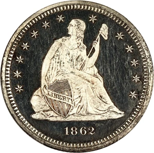 image for: 1862 25c PCGS/CAC Proof 64 CAM