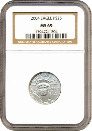 image for: 2004 $25 Platinum Eagle NGC MS69