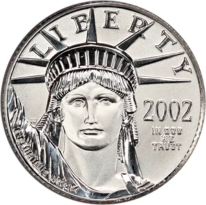 image for: 2002 Platinum Eagle $10 PCGS MS69