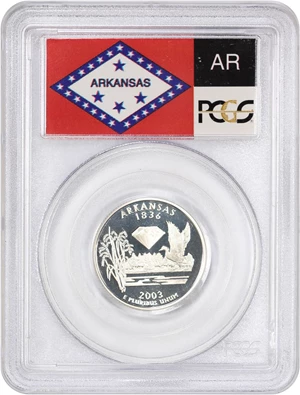 image for: 2003-S Arkansas 25c PCGS Proof 69 DCAM (Silver)