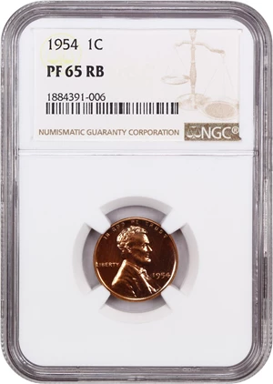 image for: 1954 1c NGC Proof 65 RB
