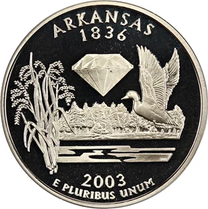 image for: 2003-S Arkansas 25c PCGS Proof 69 DCAM (Silver)