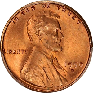 image for: 1950-S 1c PCGS MS66 RD (RPM, FS-504, 021.34)