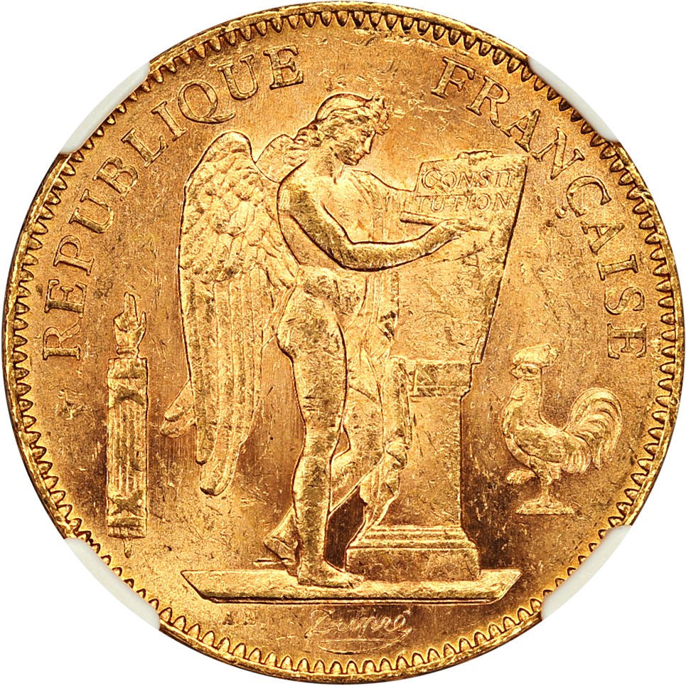 image for: France: 1904-A Angel 50 Fr NGC MS63 (KM-831)