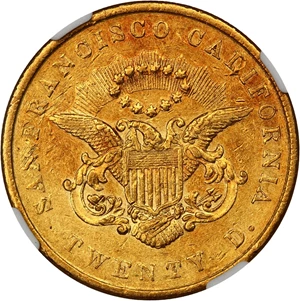 image for: 1854 Kellogg & Co. $20 NGC AU55