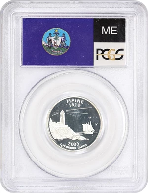 image for: 2003-S Maine 25c PCGS Proof 69 DCAM (Silver)